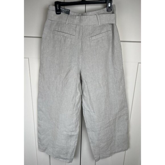 NWT Chico’s 100% Linen Fly Front Pleated Pants Dove Gray Women's Size 8 Petite - Picture 6 of 10